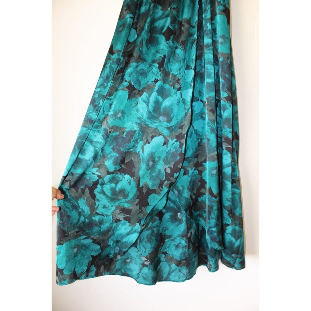 Tahari Charmeuse Floral Wrap Midi Dress XS Jen (Arielle Siegel) Life & Beth - Picture 6 of 11